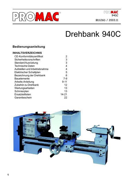 Drehbank 940C - Promac