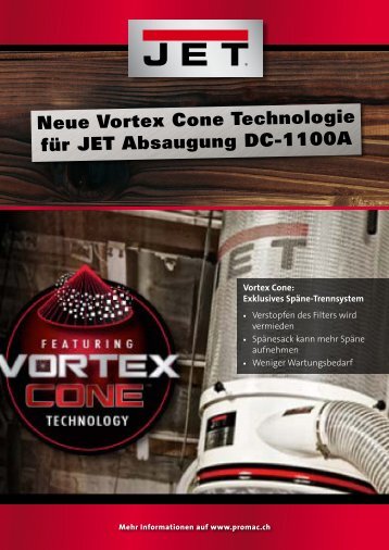 Neue Vortex Cone Technologie fÃ¼r JET Absaugung DC ... - Promac