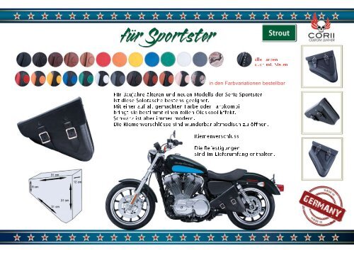 Katalog 2014 CORII - Motorradtaschen aus Leder für Harley Davidson Chopper