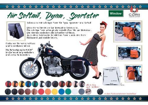 Katalog 2014 CORII - Motorradtaschen aus Leder für Harley Davidson Chopper