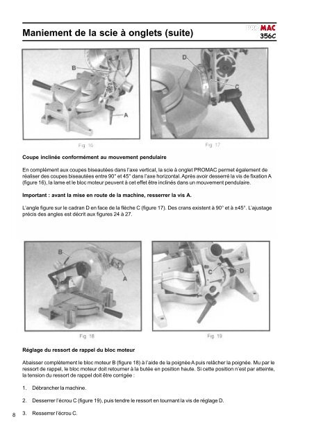 Mode d'emploi Scie Ã  onglets ModÃ¨le 356C - Promac