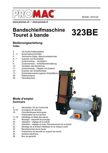 Bandschleifmaschine Touret Ã  bande - Promac