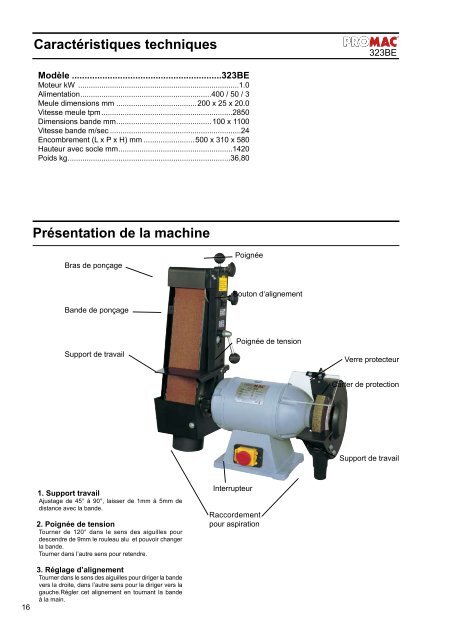 Bandschleifmaschine Touret Ã  bande - Promac