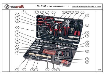 X - 5105 - Der Meisterkoffer - Toolcraft Werkzeugsatz 105 ... - Promac