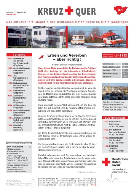 Erben und Vererben â aber richtig! - DRK-Kreisverband GÃ¶ppingen