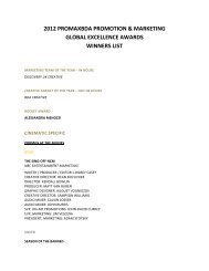 2012 promaxbda promotion & marketing global excellence awards ...