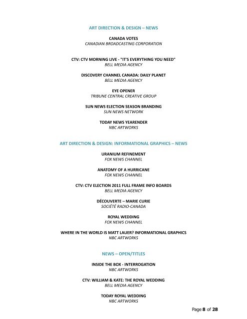 2012 promaxbda north america design awards finalist list