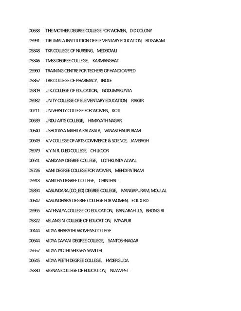 degree college - APSRTC