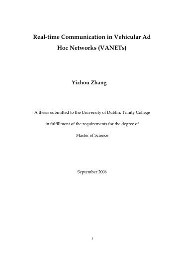 Real-time Communication in Vehicular Ad Hoc Networks (VANETs)