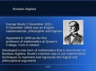 Boolean Algebra George Boole 2 November 1815 â 8 December ...