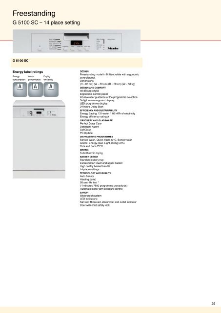 Miele Dishwashing Experience the difference ... - Euro Appliances