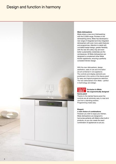 Miele Dishwashing Experience the difference ... - Euro Appliances