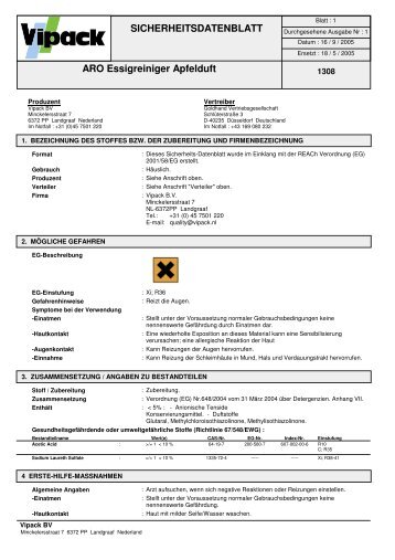 Sicherheitsdatenblatt (PDF) - What is HACCP