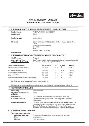 Sicherheitsdatenblatt (PDF) - What is HACCP