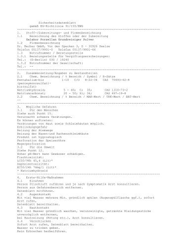 Sicherheitsdatenblatt (PDF) - What is HACCP