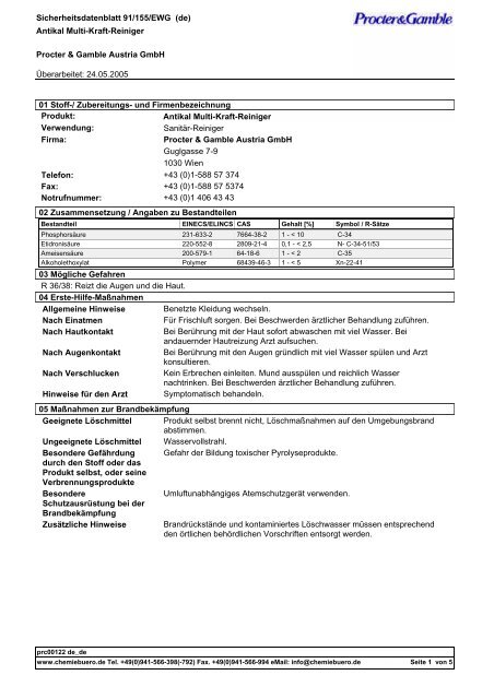 Sicherheitsdatenblatt (PDF) - What is HACCP