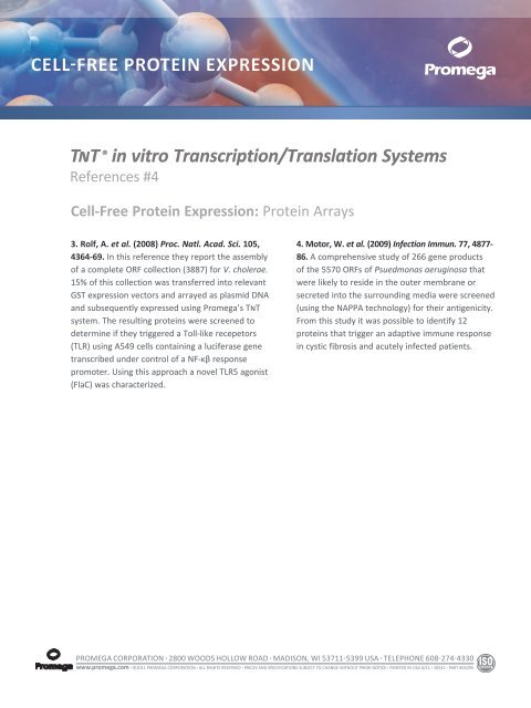 TNTÂ® Eukarayotic Cell-free Protein Expression Systems - Promega