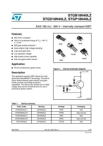 STGD18N40LZT4 - STMicroelectronics