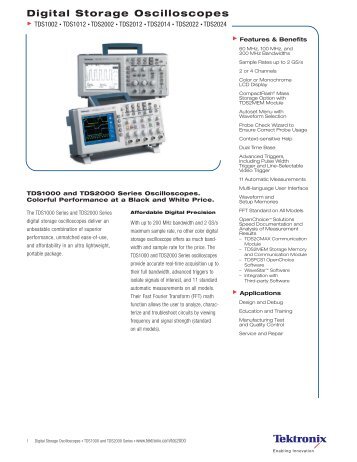 Tektronix: Products > Digital Storage Oscilloscopes ... - UPC