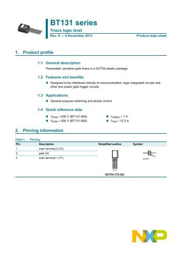 BT131 series Triacs logic level - Micros