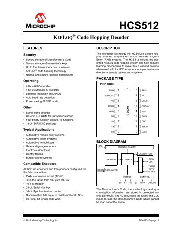 HCS512- KeeLoQ Hopping Decoder - Microchip