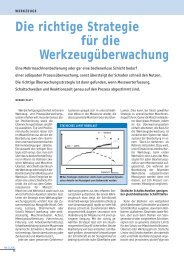 Die richtige Strategie fÃ¼r die WerkzeugÃ¼berwachung - PROMETEC