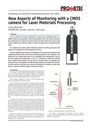 New Aspects of Monitoring with a CMOS camera for ... - Prometec