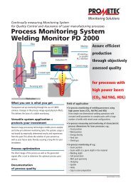 Process Monitoring System Welding Monitor PD 2000 - Prometec