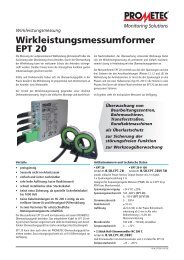 Wirkleistungsmessumformer EPT 20 und Hallsensoren ... - Prometec