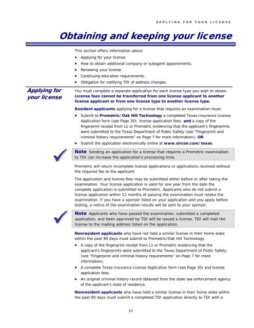 Department of Insurance Licensing Information Bulletin - Prometric