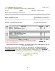 Exam Registration Form For Pennsylvania Insurance ... - Prometric