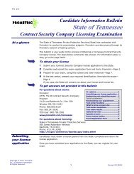 Tennessee Contract Security Licensing Information Bulletin - Prometric