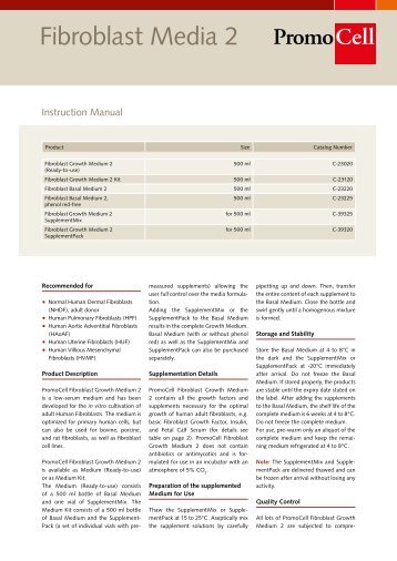 Fibroblast Media 2 - PromoCell