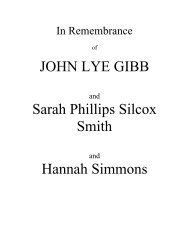 JOHN LYE GIBB Sarah Phillips Silcox Smith ... - Davies website Home