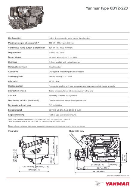 Yanmar type 6BY2-220