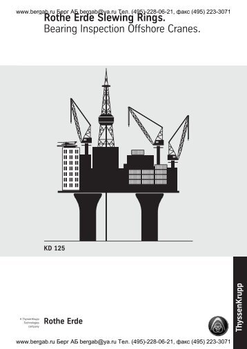 Rothe Erde Slewing Rings. Bearing Inspection Offshore Cranes.