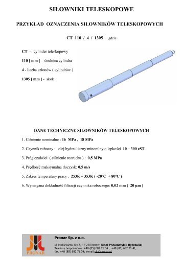 SilownikiTeleskopowe .pdf - Pronar