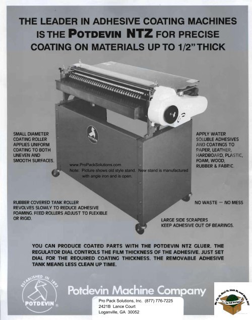 the brochure on the Potdevin NTZ gluers in pdf format. - Pro Pack ...