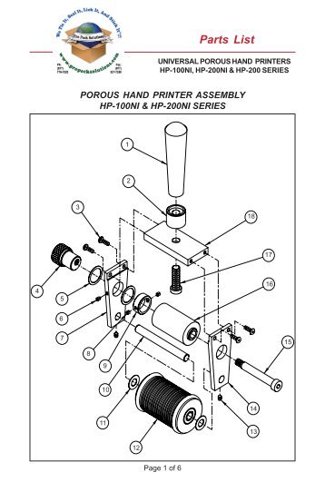 Click here for a pdf parts list. - Pro Pack Solutions, Inc.