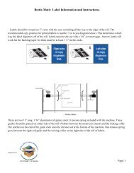 Bottle-Matic Label Information and Instructions. - Pro Pack Solutions ...