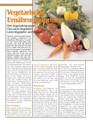 Vegetarische ErnÃ¤hrungsformen - Pro Patient online