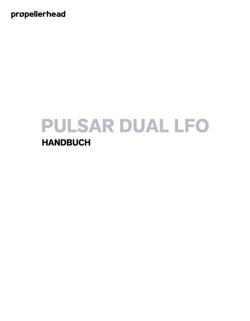 Pulsar Handbuch - Propellerhead