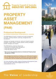 PROPERTY ASSET MANAGEMENT - Property Council of Australia