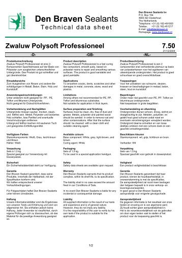 Zwaluw Polysoft Professioneel 7.50 - Den Braven