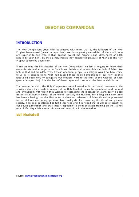 Hadrath Abdur Rahman Bin Auf Prophet Muhammad Saw For All