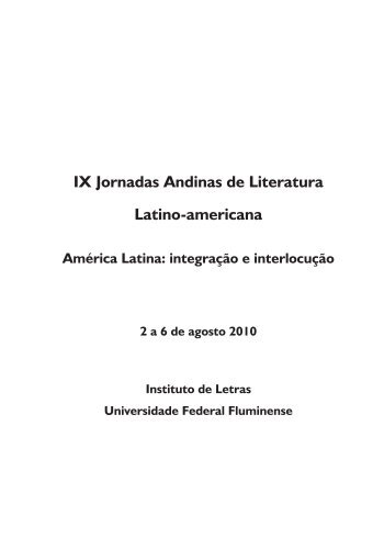 IX Jornadas Andinas de Literatura Latino-americana - Proppi - UFF