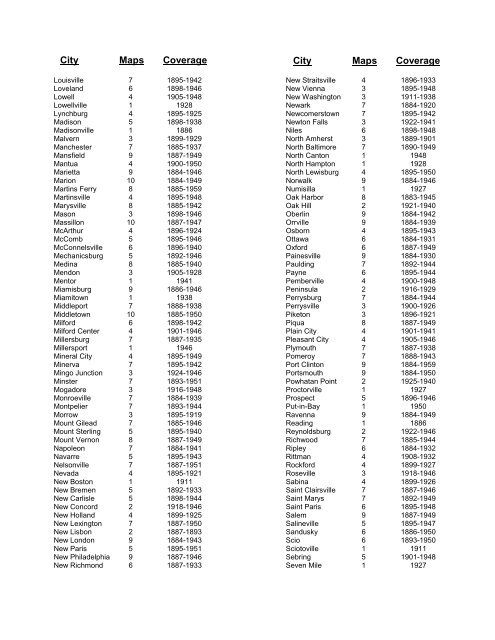 ProQuest - Digital Sanborn Maps | Ohio (PDF)