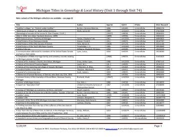 Michigan - ProQuest