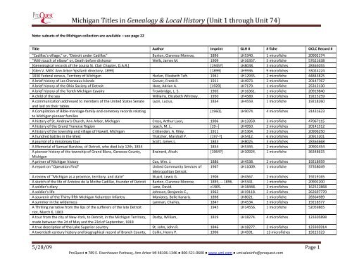Michigan - ProQuest