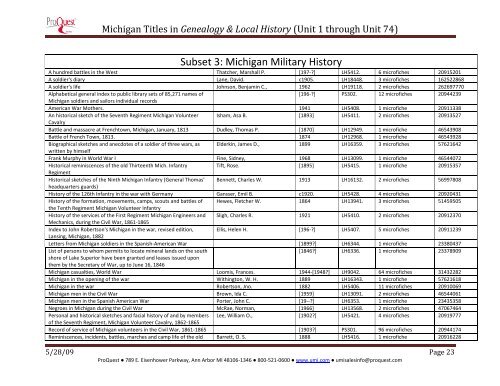 Michigan - ProQuest